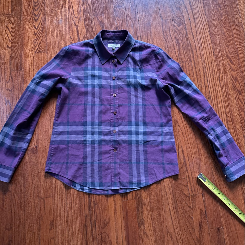 Burberry London Purple Plaid Shirt